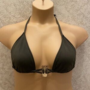 Mossimo Supply Co. Dark Olive Green Halter Bikini Top